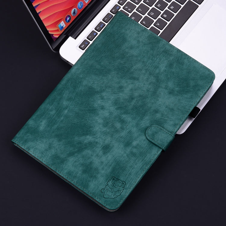 For iPad Air 13 2024 Embossed Tiger Pattern Leather Tablet Case(Dark Green) - iPad Air 13 2024 Cases by PMC TechLife | Online Shopping South Africa | PMC TechLife | Buy Now Pay Later Mobicred