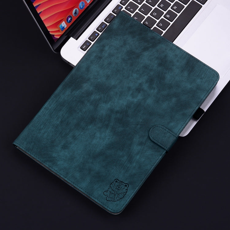 For iPad Air 13 2025 / 2024 Embossed Tiger Pattern Leather Tablet Case(Dark Blue) - iPad Air 13 2025 / 2024 Cases by PMC TechLife | Online Shopping South Africa | PMC TechLife | Buy Now Pay Later Mobicred