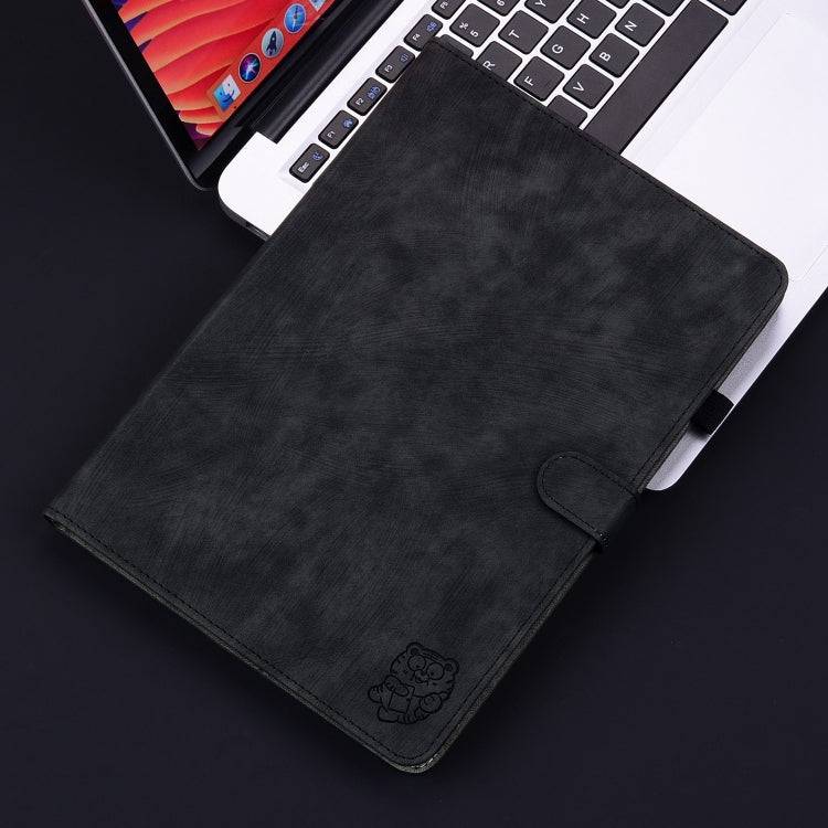 For iPad Air 13 2024 Embossed Tiger Pattern Leather Tablet Case(Black) - iPad Air 13 2024 Cases by PMC TechLife | Online Shopping South Africa | PMC TechLife | Buy Now Pay Later Mobicred