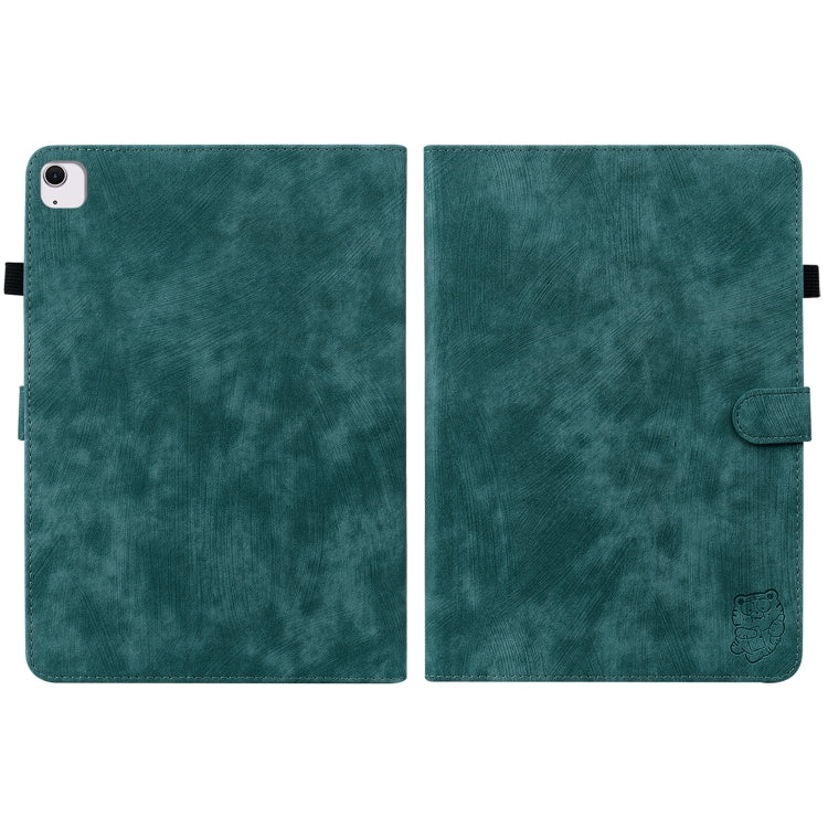 For iPad Air 11 2025 / 2024 Embossed Tiger Pattern Leather Tablet Case(Dark Green) - iPad Air 11 2025 / 2024 Cases by PMC Jewellery | Online Shopping South Africa | PMC Jewellery | Buy Now Pay Later Mobicred