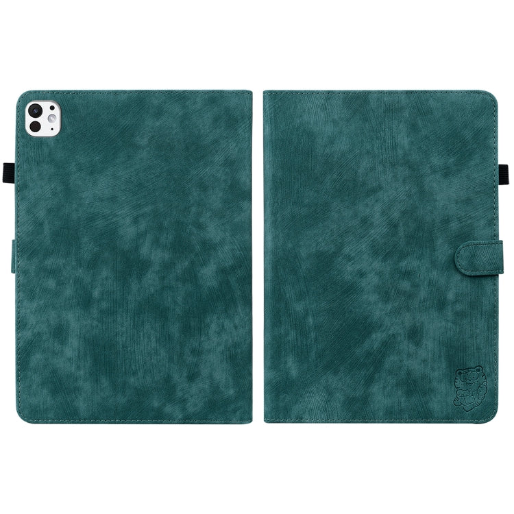 For iPad Pro 11 2024 Embossed Tiger Pattern Leather Tablet Case(Dark Green) - iPad Pro 11 2024 Cases by PMC Jewellery | Online Shopping South Africa | PMC Jewellery | Buy Now Pay Later Mobicred