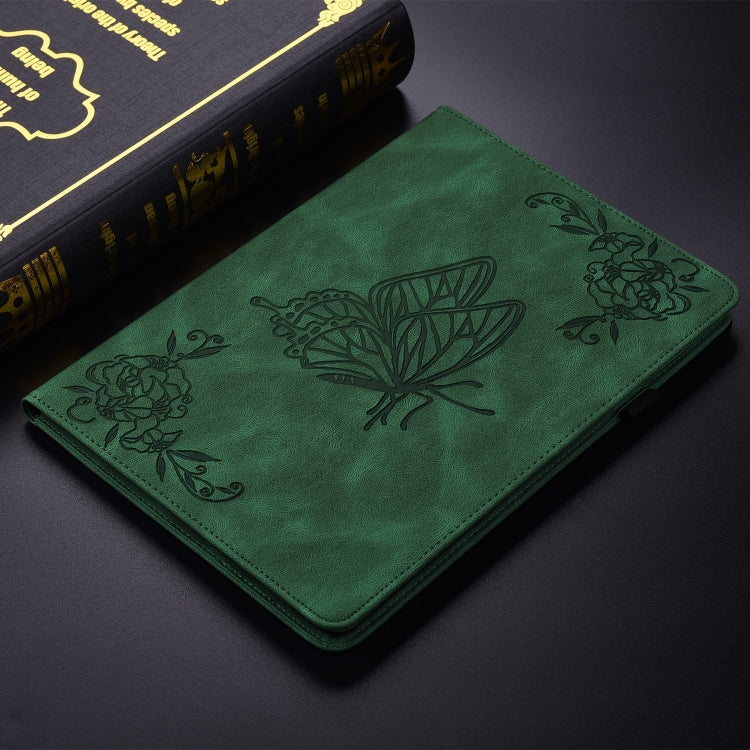 For iPad Air 11 2024 Butterfly Flower Embossed Leather Tablet Case(Green) - iPad Air 11 2024 Cases by PMC Jewellery | Online Shopping South Africa | PMC Jewellery | Buy Now Pay Later Mobicred