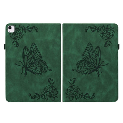 For iPad Air 11 2024 Butterfly Flower Embossed Leather Tablet Case(Green) - iPad Air 11 2024 Cases by PMC Jewellery | Online Shopping South Africa | PMC Jewellery | Buy Now Pay Later Mobicred