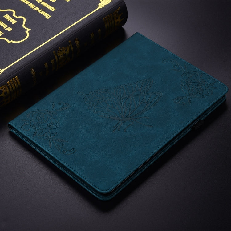 For iPad Pro 11 2024 Butterfly Flower Embossed Leather Tablet Case(Blue) - iPad Pro 11 2024 Cases by PMC TechLife | Online Shopping South Africa | PMC TechLife | Buy Now Pay Later Mobicred