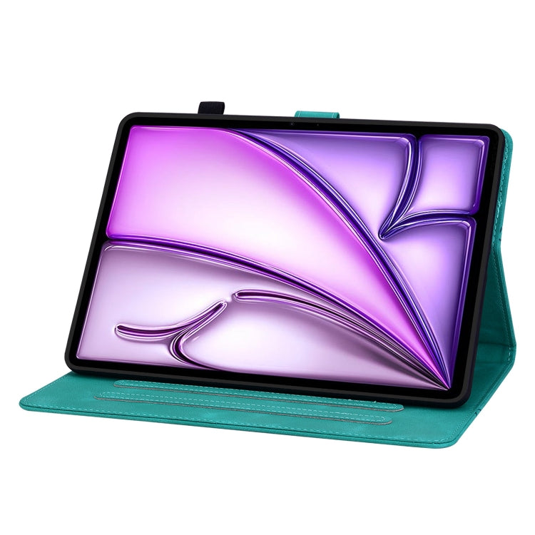 For iPad Air 11 2025 / 2024 Lily Embossed Leather Smart Tablet Case(Green) - iPad Air 11 2025 / 2024 Cases by PMC TechLife | Online Shopping South Africa | PMC TechLife | Buy Now Pay Later Mobicred
