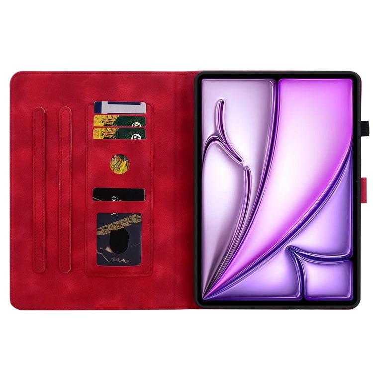 For iPad Air 11 2025 / 2024 Lily Embossed Leather Smart Tablet Case(Red) - iPad Air 11 2025 / 2024 Cases by PMC TechLife | Online Shopping South Africa | PMC TechLife | Buy Now Pay Later Mobicred