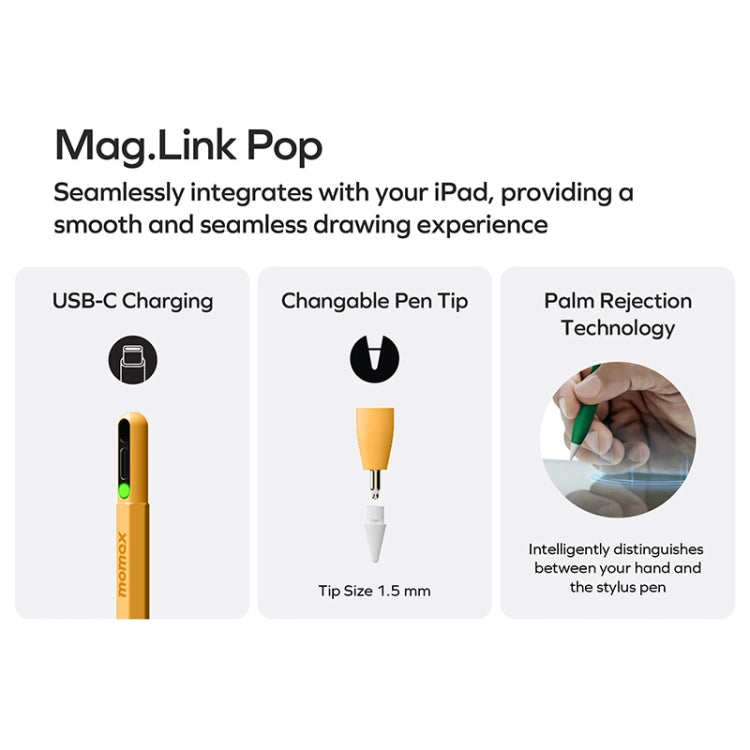 MOMAX TP10 Mag Link Pop Rainbow Touch Pen Capacitive Pen(Blue) - Stylus Pen by MOMAX | Online Shopping South Africa | PMC Jewellery | Buy Now Pay Later Mobicred