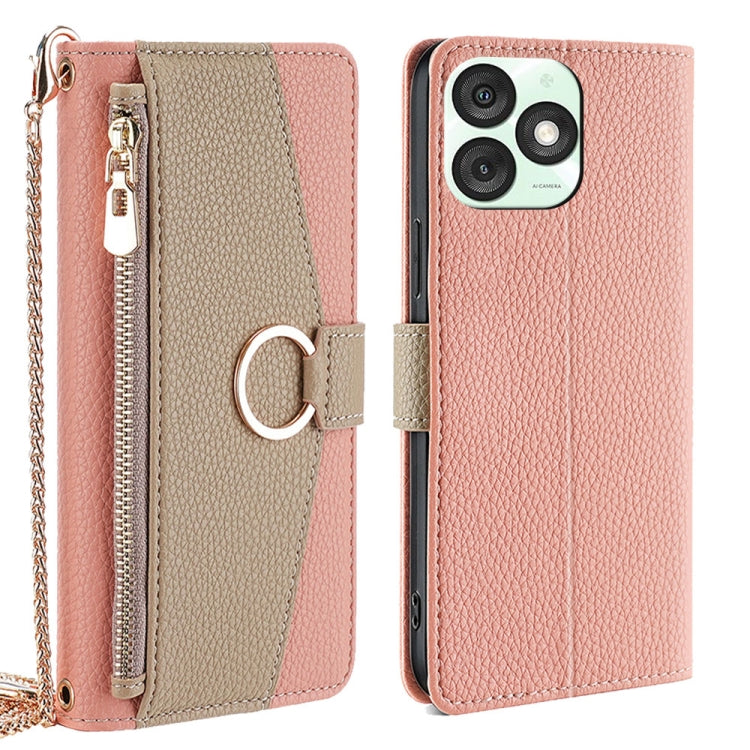 For Itel A50 4G Crossbody Litchi Texture Leather Phone Case(Pink) - More Brand by PMC TechLife | Online Shopping South Africa | PMC TechLife | Buy Now Pay Later Mobicred