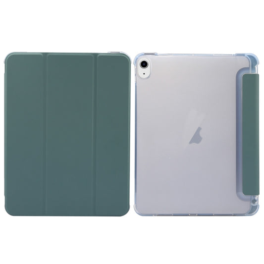 For iPad Air 11 2024 3-folding Electric Pressed Skin Texture Leather Tablet Case(Deep Green) - iPad Air 11 2024 Cases by PMC Jewellery | Online Shopping South Africa | PMC Jewellery | Buy Now Pay Later Mobicred