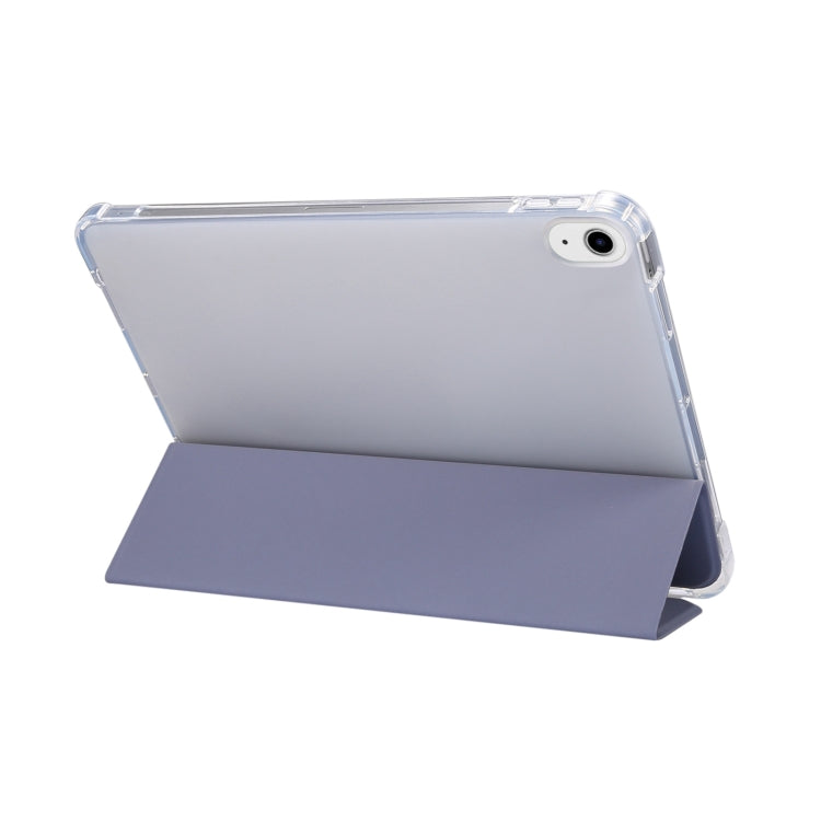 For iPad Air 11 2025 / 2024 3-folding Electric Pressed Skin Texture Leather Tablet Case(Lavender) - More iPad Cases by PMC TechLife | Online Shopping South Africa | PMC TechLife | Buy Now Pay Later Mobicred