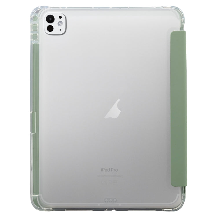 For iPad Pro 11 2024 3-folding Electric Pressed Skin Texture Leather Tablet Case(Green) - iPad Pro 11 2024 Cases by PMC TechLife | Online Shopping South Africa | PMC TechLife | Buy Now Pay Later Mobicred