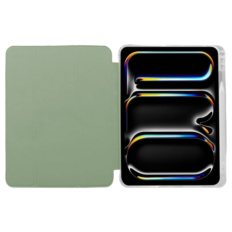 For iPad Pro 11 2024 3-folding Electric Pressed Skin Texture Leather Tablet Case(Green) - iPad Pro 11 2024 Cases by PMC TechLife | Online Shopping South Africa | PMC TechLife | Buy Now Pay Later Mobicred