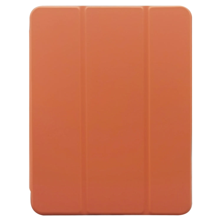 For iPad Pro 11 2024 3-folding Electric Pressed Skin Texture Leather Tablet Case(Orange) - iPad Pro 11 2024 Cases by PMC Jewellery | Online Shopping South Africa | PMC Jewellery | Buy Now Pay Later Mobicred