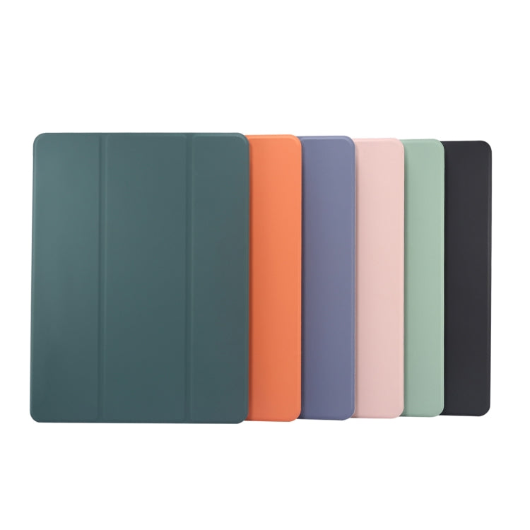 For iPad Air 11 2025 / 2024 3-folding Electric Pressed Skin Texture Leather Tablet Case(Lavender) - More iPad Cases by PMC TechLife | Online Shopping South Africa | PMC TechLife | Buy Now Pay Later Mobicred