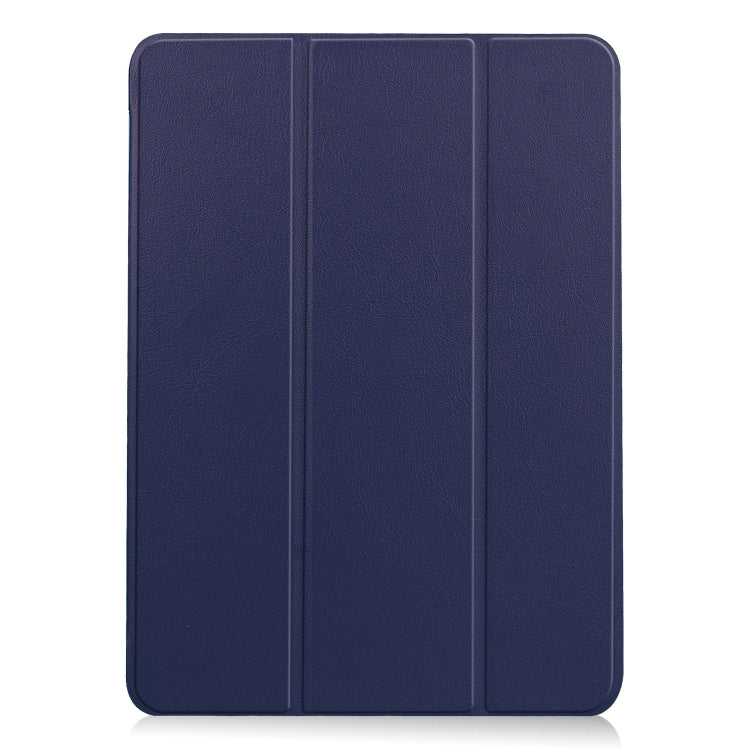 For iPad Air 13 2024 / 2025 Custer Pure Color 3-Fold Holder Smart Leather Tablet Case(Dark Blue) - iPad Air 13 2025 / 2024 Cases by PMC Jewellery | Online Shopping South Africa | PMC Jewellery | Buy Now Pay Later Mobicred