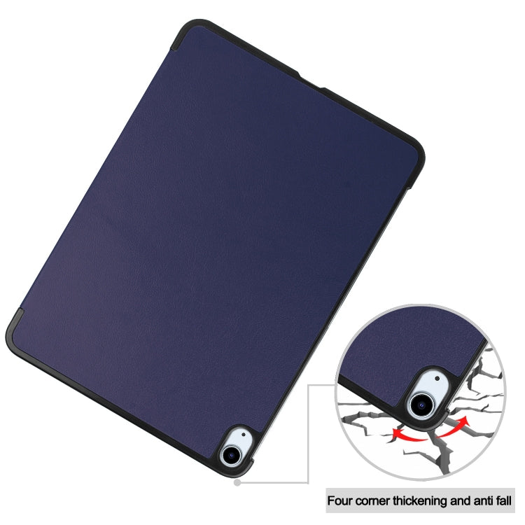 For iPad Air 13 2024 / 2025 Custer Pure Color 3-Fold Holder Smart Leather Tablet Case(Dark Blue) - iPad Air 13 2025 / 2024 Cases by PMC Jewellery | Online Shopping South Africa | PMC Jewellery | Buy Now Pay Later Mobicred