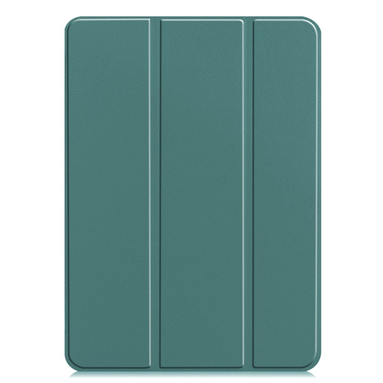 For iPad Pro 13 2024 Custer Pure Color 3-Fold Holder Smart Leather Tablet Case(Dark Green) - iPad Pro 13 2024 Cases by PMC Jewellery | Online Shopping South Africa | PMC Jewellery | Buy Now Pay Later Mobicred