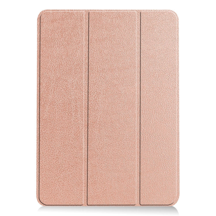 For iPad Air 11 2024 Custer Pure Color 3-Fold Holder Smart Leather Tablet Case(Rose Gold) - iPad Air 11 2024 Cases by PMC Jewellery | Online Shopping South Africa | PMC Jewellery | Buy Now Pay Later Mobicred