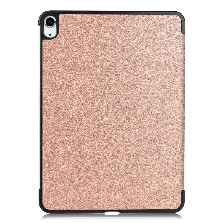 For iPad Air 11 2024 Custer Pure Color 3-Fold Holder Smart Leather Tablet Case(Rose Gold) - iPad Air 11 2024 Cases by PMC Jewellery | Online Shopping South Africa | PMC Jewellery | Buy Now Pay Later Mobicred