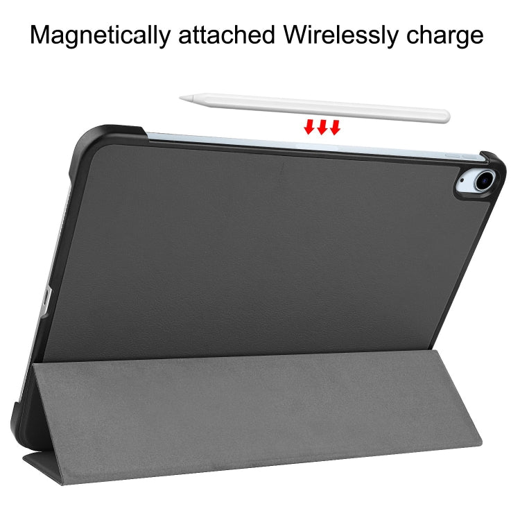 For iPad Air 11 2025 / 2024 Custer Pure Color 3-Fold Holder Smart Leather Tablet Case(Gray) - iPad Air 11 2025 / 2024 Cases by PMC TechLife | Online Shopping South Africa | PMC TechLife | Buy Now Pay Later Mobicred