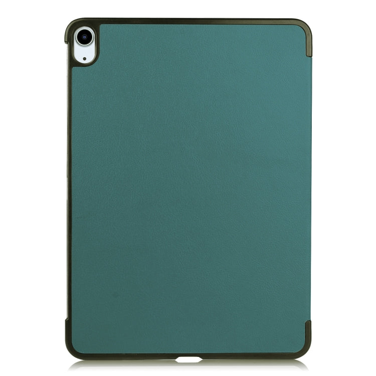 For iPad Air 11 2025 / 2024 Custer Pure Color 3-Fold Holder Smart Leather Tablet Case(Dark Green) - iPad Air 11 2025 / 2024 Cases by PMC Jewellery | Online Shopping South Africa | PMC Jewellery | Buy Now Pay Later Mobicred