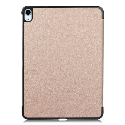 For iPad Air 11 2025 / 2024 Custer Pure Color 3-Fold Holder Smart Leather Tablet Case(Gold) - iPad Air 11 2025 / 2024 Cases by PMC Jewellery | Online Shopping South Africa | PMC Jewellery | Buy Now Pay Later Mobicred