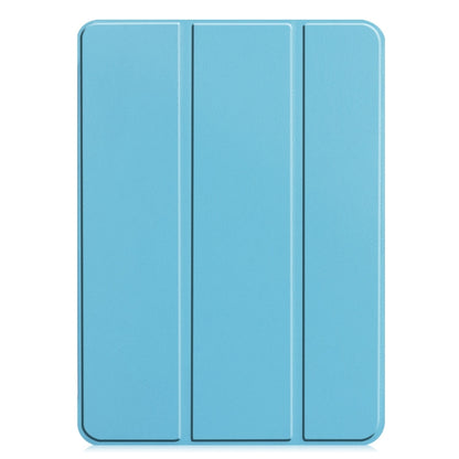 For iPad Pro 11 2024 Custer Pure Color 3-Fold Holder Smart Leather Tablet Case(Sky Blue) - iPad Pro 11 2024 Cases by PMC Jewellery | Online Shopping South Africa | PMC Jewellery | Buy Now Pay Later Mobicred