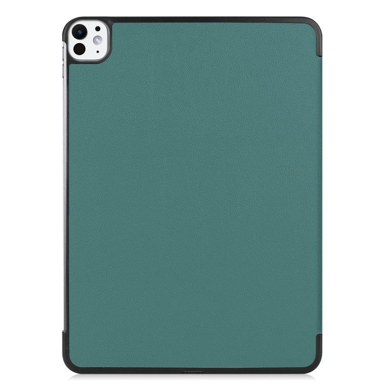 For iPad Pro 11 2024 Custer Pure Color 3-Fold Holder Smart Leather Tablet Case(Dark Green) - iPad Pro 11 2024 Cases by PMC TechLife | Online Shopping South Africa | PMC TechLife | Buy Now Pay Later Mobicred