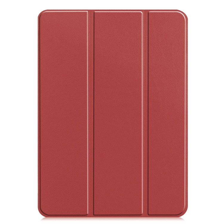 For iPad Pro 11 2024 Custer Pure Color 3-Fold Holder Smart Leather Tablet Case(Wine Red) - iPad Pro 11 2024 Cases by PMC Jewellery | Online Shopping South Africa | PMC Jewellery | Buy Now Pay Later Mobicred