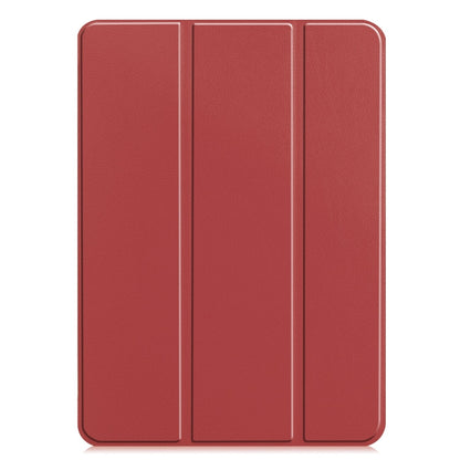 For iPad Pro 11 2024 Custer Pure Color 3-Fold Holder Smart Leather Tablet Case(Wine Red) - iPad Pro 11 2024 Cases by PMC Jewellery | Online Shopping South Africa | PMC Jewellery | Buy Now Pay Later Mobicred