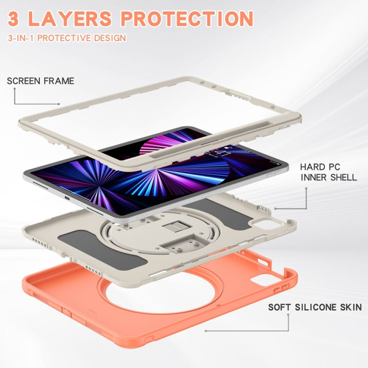 For iPad Air 11 2024 / Air 11 2025 Spider Wheel Silicone Hybrid PC Tablet Case(Coral Orange) - iPad Air 11 2025 / 2024 Cases by PMC TechLife | Online Shopping South Africa | PMC TechLife | Buy Now Pay Later Mobicred