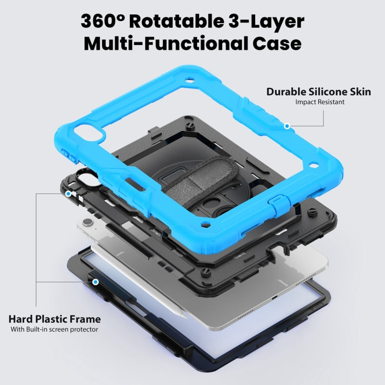 For iPad Air 11 2024 / Air 11 2025 Silicone Hybrid PC Tablet Protective Case(Black+Light Blue) - iPad Air 11 2025 / 2024 Cases by PMC TechLife | Online Shopping South Africa | PMC TechLife | Buy Now Pay Later Mobicred