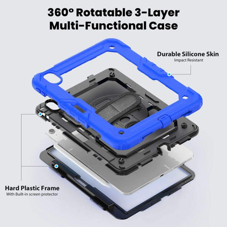 For iPad Air 11 2024 / Air 11 2025 Silicone Hybrid PC Tablet Protective Case(Black+Dark Blue) - free shipping - PMC TechLife - Order now!