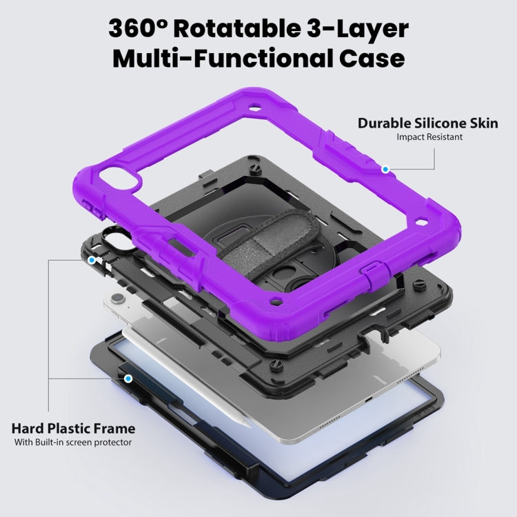 For iPad Air 11 2024 / Air 11 2025 Silicone Hybrid PC Tablet Protective Case(Purple+Black) - free shipping - PMC TechLife - Order now!