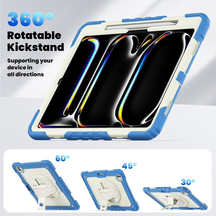 For iPad Pro 13 2024 Silicone + PC Tablet Protective Case(Cream+Navy Blue) - iPad Pro 13 2024 Cases by PMC TechLife | Online Shopping South Africa | PMC TechLife | Buy Now Pay Later Mobicred