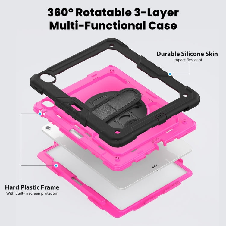 For iPad Air 13 2024 / Air 13 2025 Silicone Hybrid PC Tablet Protective Case(Rose Red+Black) - free shipping - PMC TechLife - Order now!