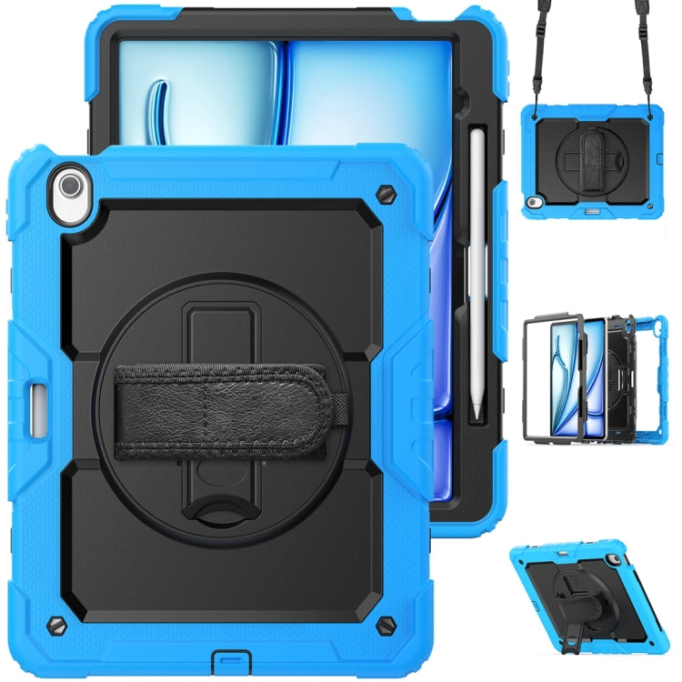 For iPad Air 13 2024 Silicone + PC Tablet Protective Case(Black+Light Blue) - iPad Air 13 2024 Cases by PMC TechLife | Online Shopping South Africa | PMC TechLife | Buy Now Pay Later Mobicred