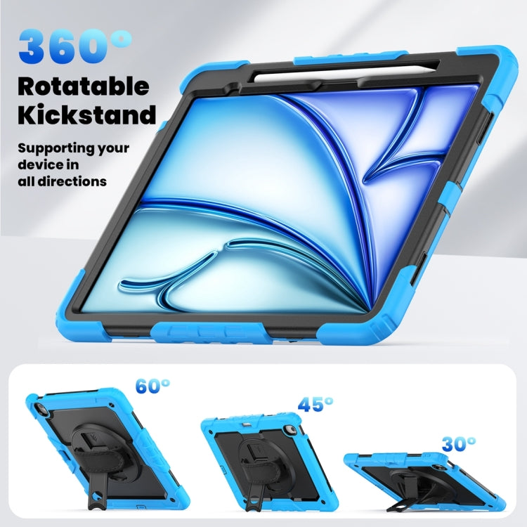For iPad Air 13 2024 Silicone + PC Tablet Protective Case(Black+Light Blue) - iPad Air 13 2024 Cases by PMC TechLife | Online Shopping South Africa | PMC TechLife | Buy Now Pay Later Mobicred