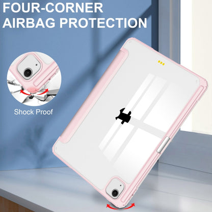 For iPad Air 13 2024 Pure Color 3-fold Clear TPU Smart Leather Tablet Case(Pink) - iPad Air 13 2024 Cases by PMC Jewellery | Online Shopping South Africa | PMC Jewellery | Buy Now Pay Later Mobicred