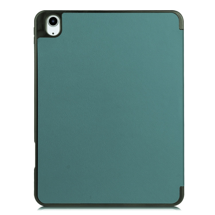 For iPad Air 11 2024 Custer TPU Pure Color 3-Fold Holder Smart Leather Tablet Case(Dark Green) - iPad Air 11 2024 Cases by PMC Jewellery | Online Shopping South Africa | PMC Jewellery | Buy Now Pay Later Mobicred