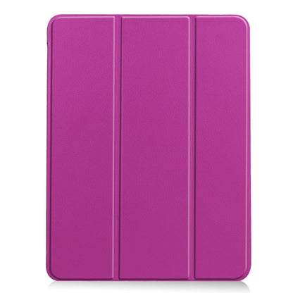 For iPad Air 11 2024 Custer TPU Pure Color 3-Fold Holder Smart Leather Tablet Case(Purple) - iPad Air 11 2024 Cases by PMC Jewellery | Online Shopping South Africa | PMC Jewellery | Buy Now Pay Later Mobicred