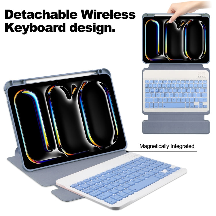 For iPad Pro 11 2024 Transparent Rotation Smart Leather Tablet Case with Keyboard(Lavender) - iPad Pro 11 2024 Cases by PMC TechLife | Online Shopping South Africa | PMC TechLife | Buy Now Pay Later Mobicred