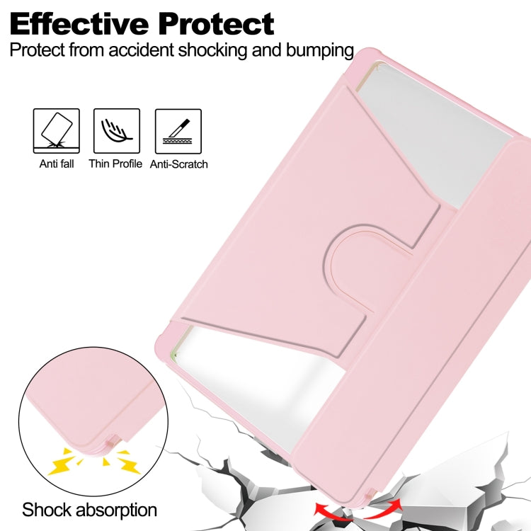 For iPad Pro 13 2024 Transparent Rotation Smart Leather Tablet Case with Keyboard(Pink) - iPad Pro 13 2024 Cases by PMC TechLife | Online Shopping South Africa | PMC TechLife | Buy Now Pay Later Mobicred