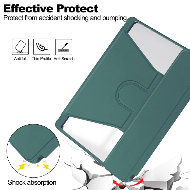 For iPad Air 11 2025 / 2024 Transparent Rotation Smart Leather Tablet Case with Keyboard(Dark Green) - iPad Air 11 2025 / 2024 Cases by PMC TechLife | Online Shopping South Africa | PMC TechLife | Buy Now Pay Later Mobicred