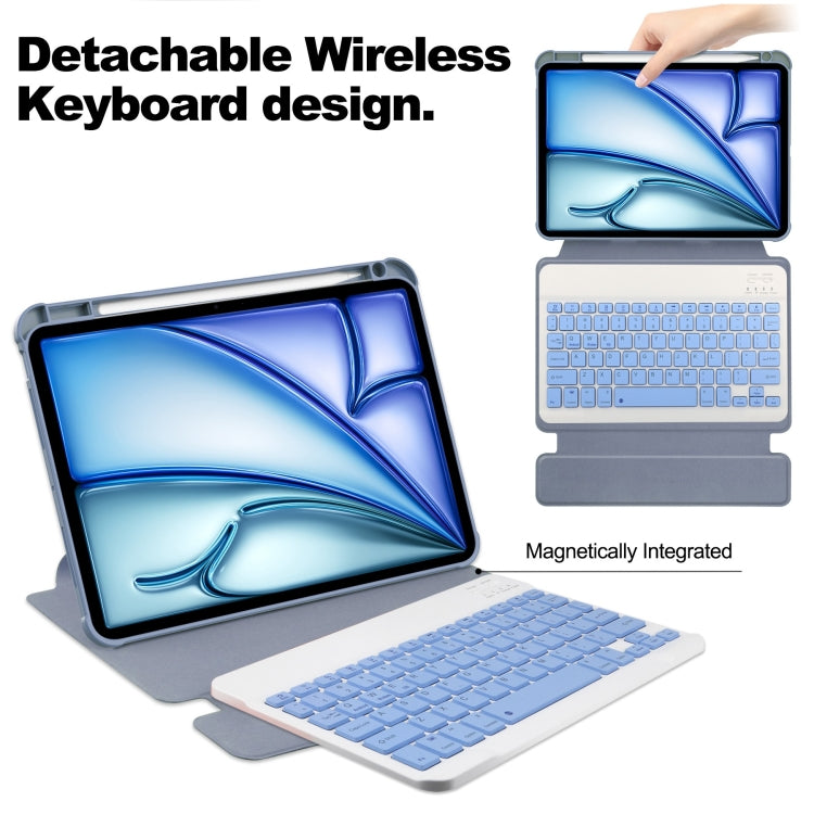 For iPad Air 11 2024 Transparent Rotation Smart Leather Tablet Case with Keyboard(Lavender) - iPad Air 11 2024 Cases by PMC TechLife | Online Shopping South Africa | PMC TechLife | Buy Now Pay Later Mobicred