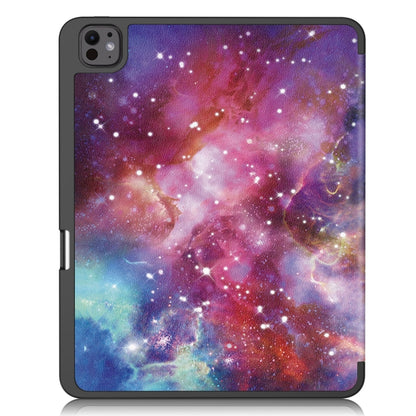 For iPad Pro 13 2024 Custer Painted 3-Fold Holder Smart Leather Tablet Case with Pen Tray(Milky Way Nebula) - iPad Pro 13 2024 Cases by PMC Jewellery | Online Shopping South Africa | PMC Jewellery | Buy Now Pay Later Mobicred