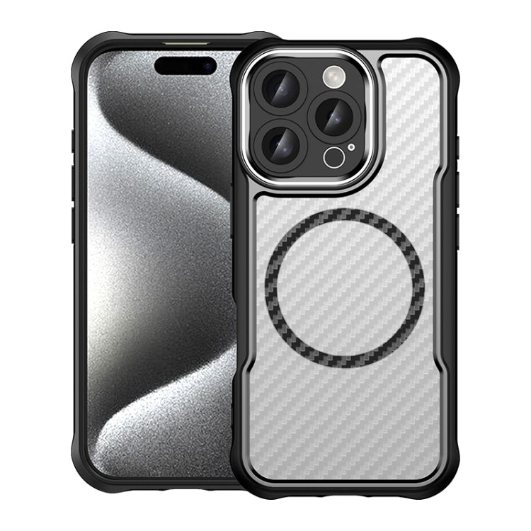 For iPhone 16 Pro Carbon Fiber Texture MagSafe Translucent Phone Case(Black) - iPhone 16 Pro Cases by PMC TechLife | Online Shopping South Africa | PMC TechLife | Buy Now Pay Later Mobicred