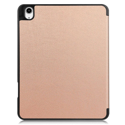 For iPad Air 13 2024 Custer TPU Pure Color 3-Fold Holder Smart Leather Tablet Case with Pen Tray(Rose Gold) - iPad Air 13 2024 Cases by PMC Jewellery | Online Shopping South Africa | PMC Jewellery | Buy Now Pay Later Mobicred