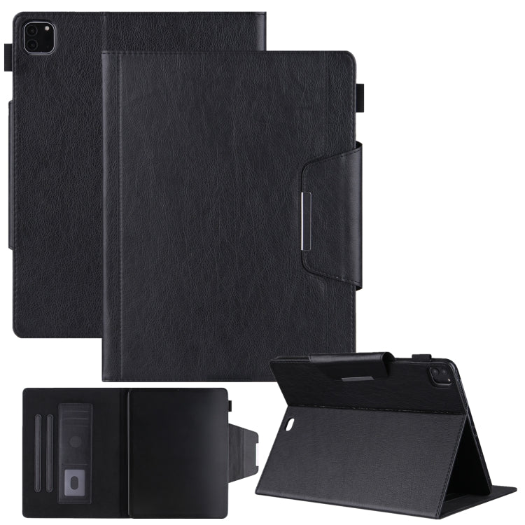 For iPad Pro 11 2024 Solid Color Metal Buckle Leather Smart Tablet Case(Black) - iPad Pro 11 2024 Cases by PMC Jewellery | Online Shopping South Africa | PMC Jewellery | Buy Now Pay Later Mobicred