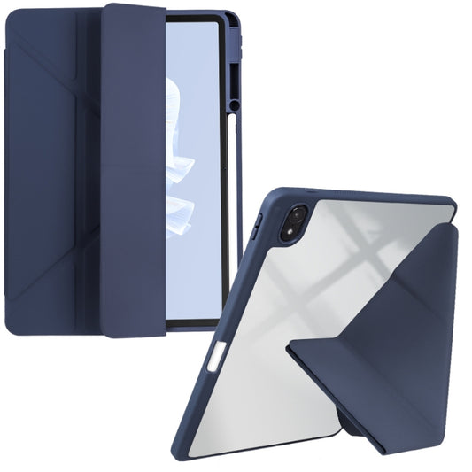 For Huawei MatePad Air 11.5 2023 Clear Acrylic Deformation Leather Tablet Case(Dark Blue) - Huawei by PMC Jewellery | Online Shopping South Africa | PMC Jewellery | Buy Now Pay Later Mobicred